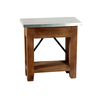Alaterre Furniture Millwork 22" Wood and Zinc Metal End Table with Shelf AWMW0271Z